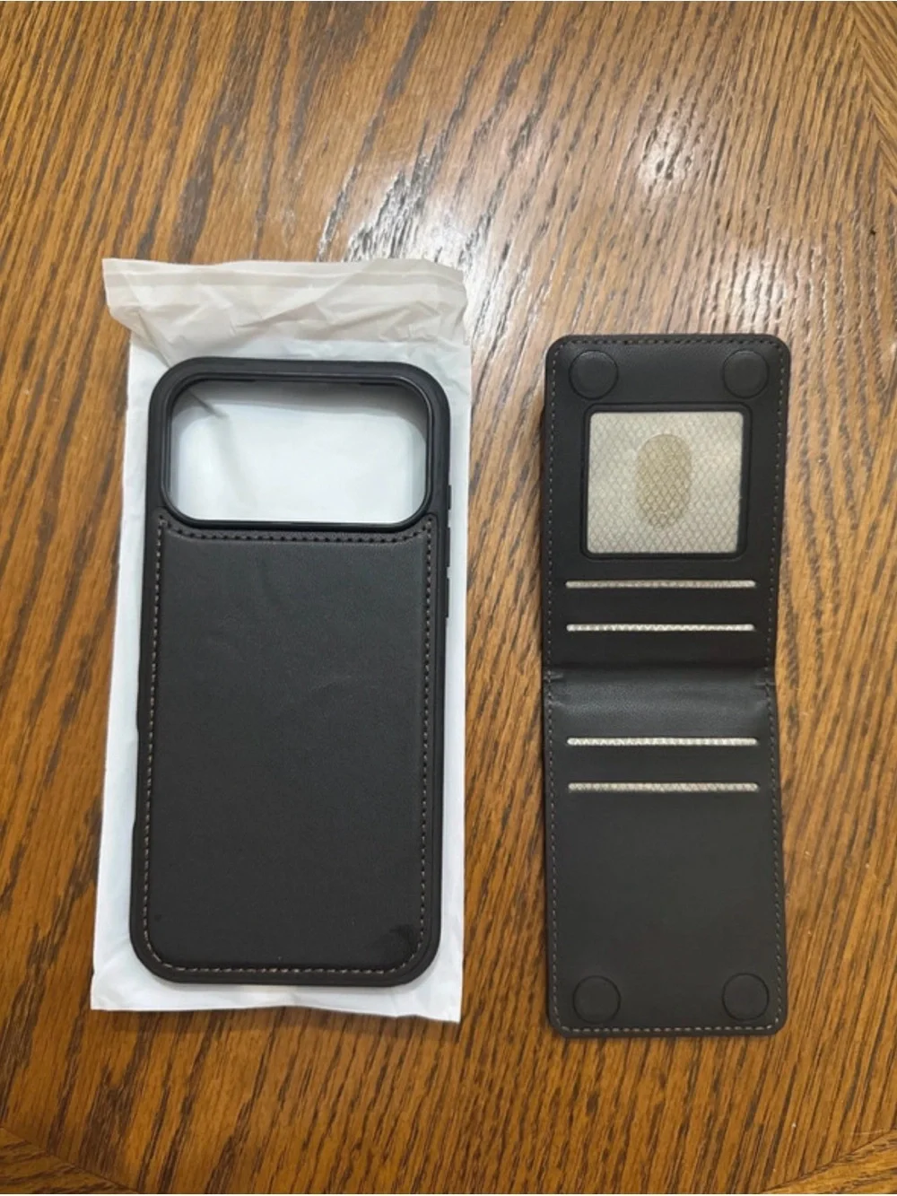 New Black PU Leather Wallet Case iPhone 17 Pro Max